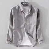 Mens Long Sleeve Casual Slim-fit Youth Style Japanese Style Simple And Breathable
