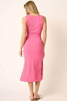 Mittoshop Side Slit Wide Strap Midi Tank Dress
