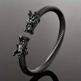 Double Dragon Copper Bracelet – Rock & Hip-Hop Style, Unisex