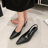 Women Woven Block Heel Mary Janes, 2026 New Summer Elegant Fashion Commuter High Heel Sandals, Versatile Daily Single Shoes