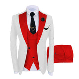 Mens Three-piece Mixed-color Suit