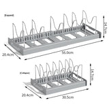 Household Multi-Functional Pot Lid Rack, Punch-Free, Extendable Storage And Draining Combo For Pots And Bowls