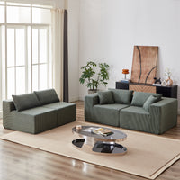 104-Inch Corduroy  Modular L Shaped Sectional Sofa,Luxury Floor Couch Set,Upholstered Indoor Furniture,Foam-Filled Compressed Sofa for Living Room,Bedroom,4 PC Free Combination