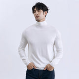 Turn-down Turtleneck Core-spun Knit Sweater For Men Rugged Style
