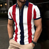 Mens Versatile Lapel-zipper Casual Top