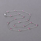 2.34 Carat Genuine Ruby .925 Sterling Silver Necklace