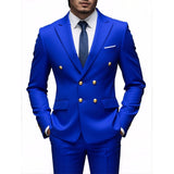 Mens Double-Breasted Fashionable Casual Blazer