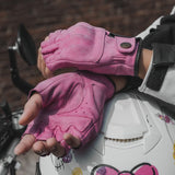 Vintage Leather Half-Finger Motorcycle Gloves