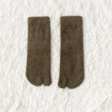 Women's Fleece-lined Thermal Winter Toe Socks Mid-calf Thick Warm
