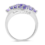 1.85 Carat Genuine Tanzanite .925 Sterling Silver Ring