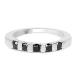 0.50 Carat Genuine Black Diamond .925 Sterling Silver Ring