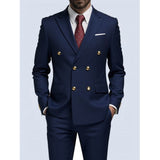 Mens Double-Breasted Fashionable Casual Blazer