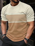 Fashionable And Minimalist Men's Crew-neck Casual Short-sleeve Shirt