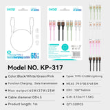 KP-317 Fast-Charging Data Cable 65W Thickened Mobile Phone Charging Cable Compatible With Huawei Apple And Android Hot-Selling Cross-Border Product