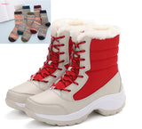 Snow Boots Female High To Help Waterproof Ladies Cotton Plus Velvet Shoes