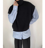 Autumn Top Laid-back Style Loose-fitting Short Knit Sweater For Men
