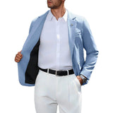 Mens Business-style Single-breasted Blazer With A Notch Lapel