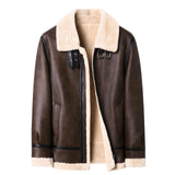 Mens Short Shearling Coat With Fur Attached