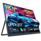 UPERFECT Portable Monitor 18.5 Inch, 120Hz 1080P FHD, 125 Percent SRGB, IPS HDR Gaming Screen, FreeSync, VESA Ready With Stand, USB C HDMI External Travel Monitor For Laptop MacBook
