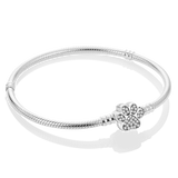 Silver Plated Stars Heart Shape Butterflies Clover Clasp Bracelet for Women Fit Original Charms Beads DIY Making Gift