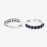 2.66 Carat Genuine Blue Sapphire .925 Sterling Silver Earrings