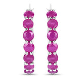 2.80 Carat Genuine Ruby .925 Sterling Silver Earrings