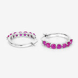 2.80 Carat Genuine Ruby .925 Sterling Silver Earrings