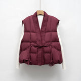 New National Standard Autumn And Winter Plain Color V-neck Loose Vest