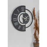 Muyika 41x41cm Metal Modern Silent Wall Clock - Large Indoor Decorative Timepiece for Home