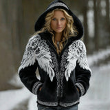 3D Digital Print Fashionable Retro New Zip-Up Hoodie For FallWinter