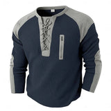 Mens Color-Block Long-Sleeve Sports Sweatshirt