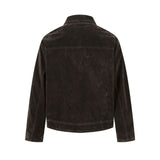 Deconstructed Jacket Design Mens Cropped Relaxed-fit Casual Outerwear