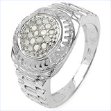 0.20 Carat Genuine White Diamond .925 Sterling Silver Ring