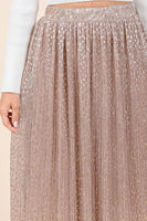Mittoshop Metallic Glitter Speckle Print Elastic Midi Skirt
