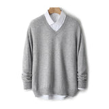 V-neck Cashmere Sweater Loose Fit Extra Thick