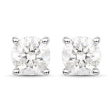 0.80 Carat Genuine White Diamond 14K White Gold Earrings