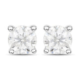 1.02 Carat Genuine White Diamond 14K White Gold Earrings
