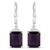6.63 Carat Genuine Amethyst .925 Sterling Silver Earrings