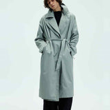 Mens Solid-color Loose-fitting Mid-length Coat
