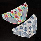 Briefs Printed Ice Silk Underwear Breathable Refreshing Thin Panties