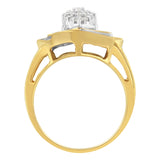 10K Yellow Gold Diamond Cluster Ring (3/4 Cttw, J-K Color, I2-I3 Clarity) - Size 6