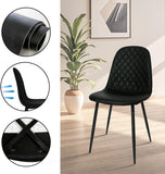Modern Black Dining Chairs Set of 2, PU Leather Dining Room Chairs