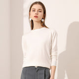 Lightweight Long-sleeve Crew-neck Wool Knit Sweater