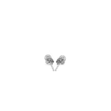 14k White Gold Round Stud Earrings (4.0 mm)
