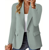 Ins Lapel Button Jacket Fashion Commuter Casual Suit Jacket Women's Long-sleeved Tops Outwear Clothing