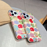 Electroplated Colorful Flower Phone Case