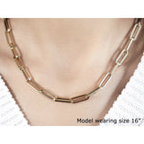 14K Yellow Gold Wide Paperclip Chain (6.1mm)