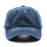 Men's And Women's Washed-out Holey Fashion Trend Baseball Caps Suitable For Outdoor And Street Hipsters To Wear Out. Retro And Unique Hats.