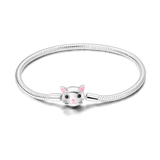 Silver Plated Stars Heart Shape Butterflies Clover Clasp Bracelet for Women Fit Original Charms Beads DIY Making Gift
