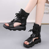 Soft Leather Platform Sandals for Women - Summer Style